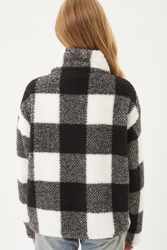 Sherpa Pullover Buffalo Print - DOOR BUSTER FINAL SALE
