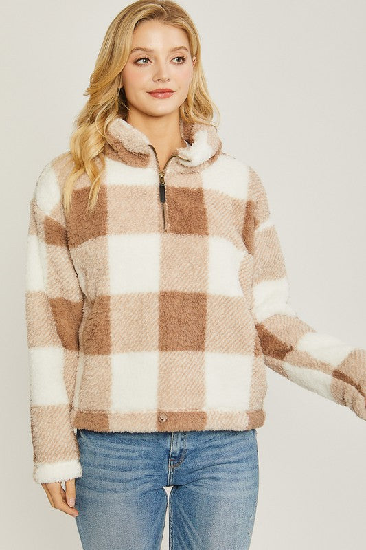 Sherpa Pullover Buffalo Print - DOOR BUSTER FINAL SALE