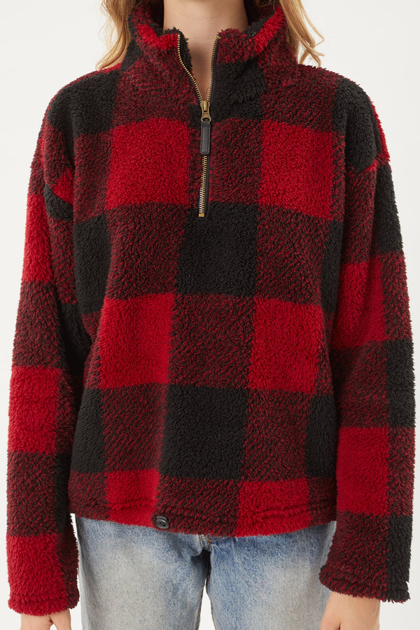 Sherpa Pullover Buffalo Print - DOOR BUSTER FINAL SALE