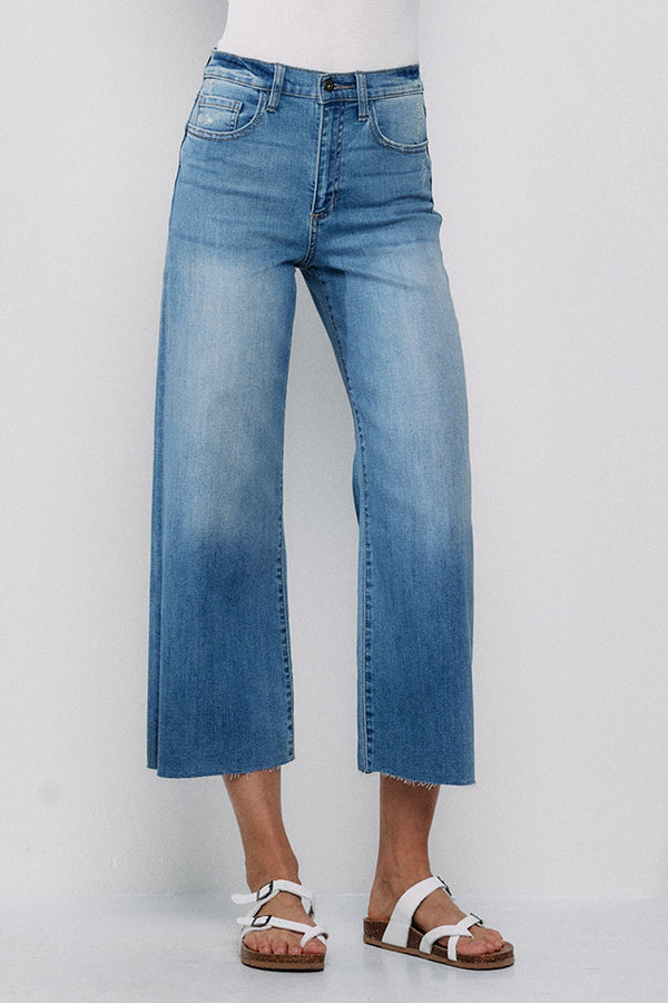 The Aly Jeans - High Rise Cropped Raw Hem Jeans