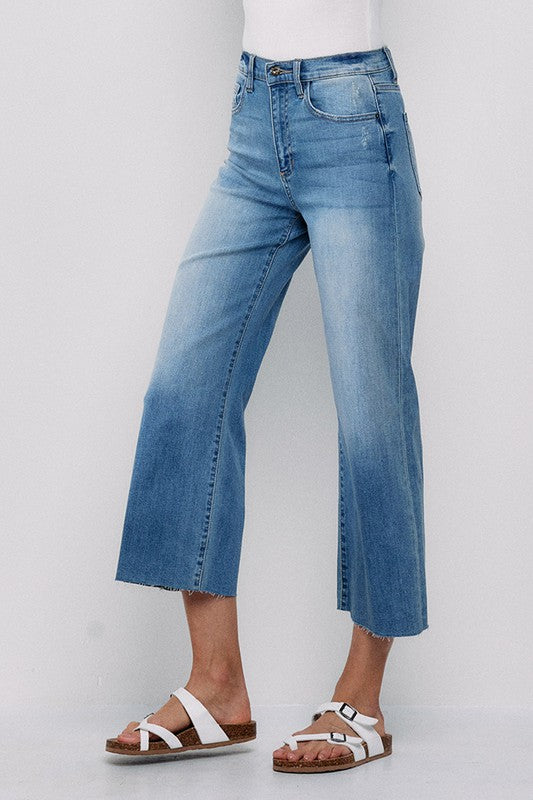 The Aly Jeans - High Rise Cropped Raw Hem Jeans