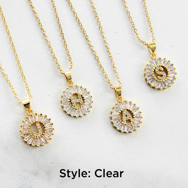 Initial Clear Crystal Necklace