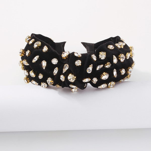 Velvet Rhinestone Corduroy Headband