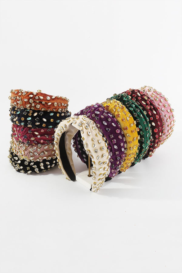 Velvet Rhinestone Corduroy Headband