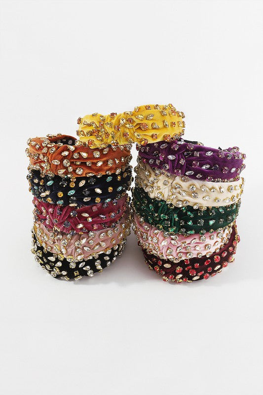 Velvet Rhinestone Corduroy Headband