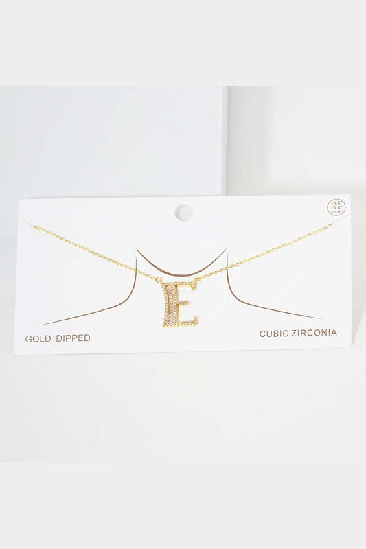 Gold Crystal Monogram Initial Necklace