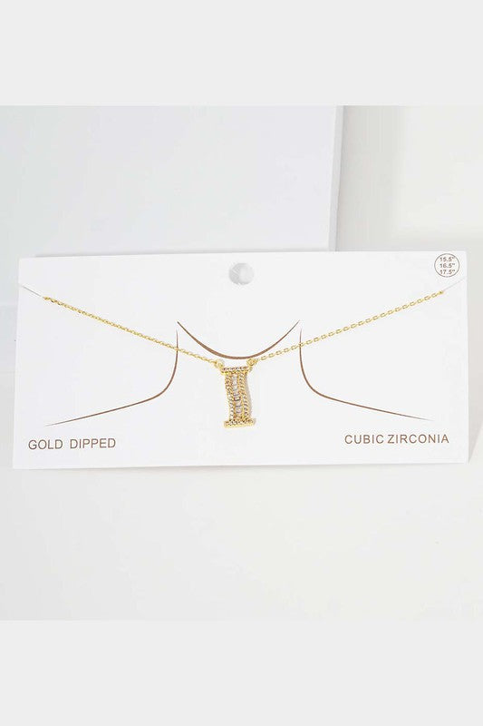 Gold Crystal Monogram Initial Necklace