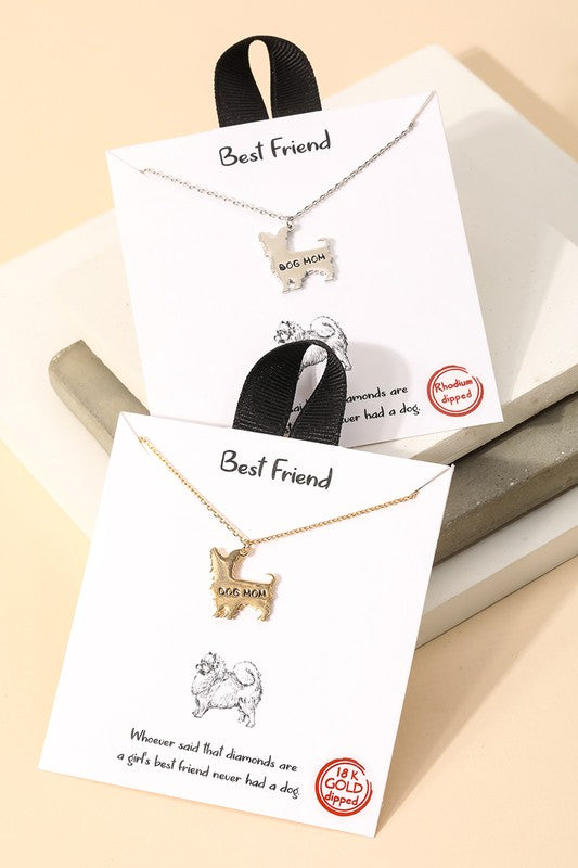 Dainty Dog Mom Pendant Necklace