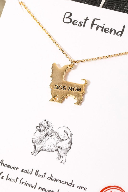 Dainty Dog Mom Pendant Necklace
