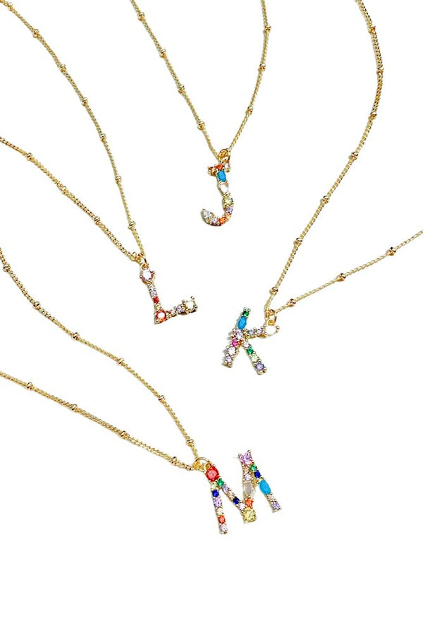 Luxe Gem Initial Necklace