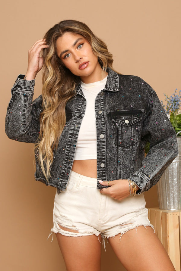 Find The Colors Rainbow Studded Jacket