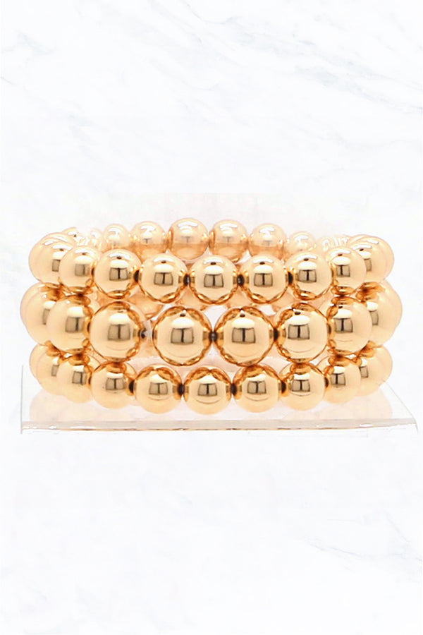 Gold Bracelet Stack 3 Rows