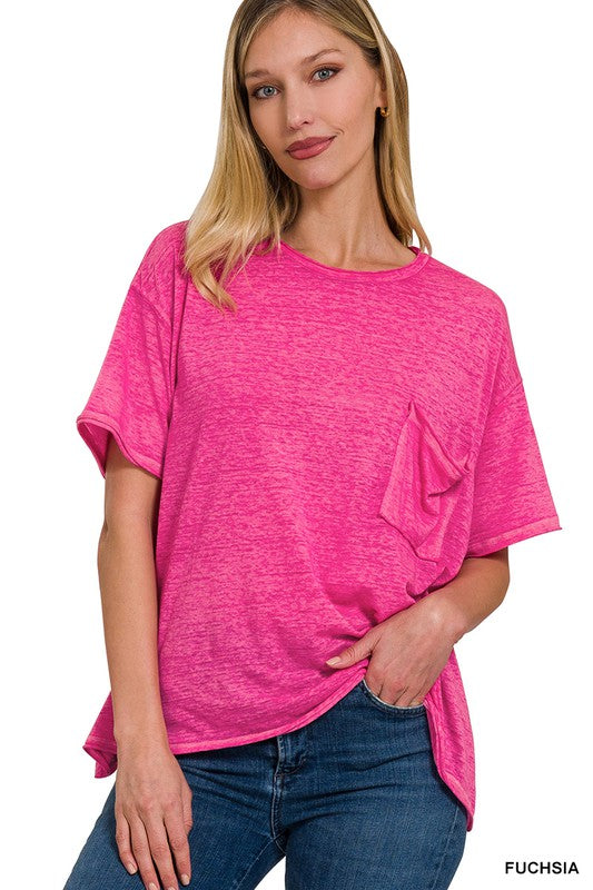 Raw Burnout Tee with Pocket