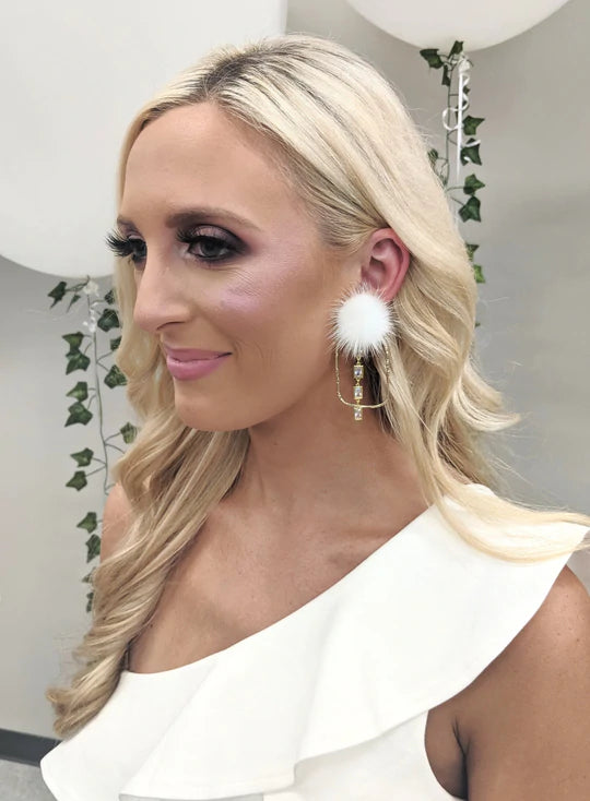 Puff Crystal Drop CZ Hoops - Taylor Shaye
