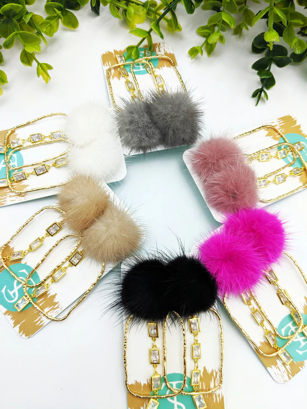 Puff Crystal Drop CZ Hoops - Taylor Shaye