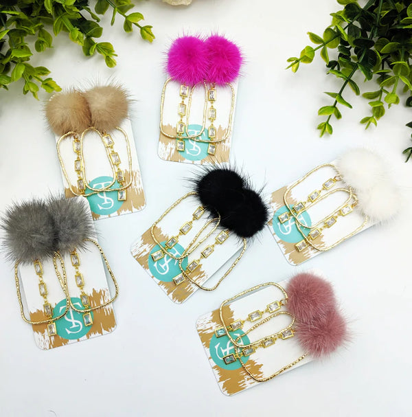 Puff Crystal Drop CZ Hoops - Taylor Shaye