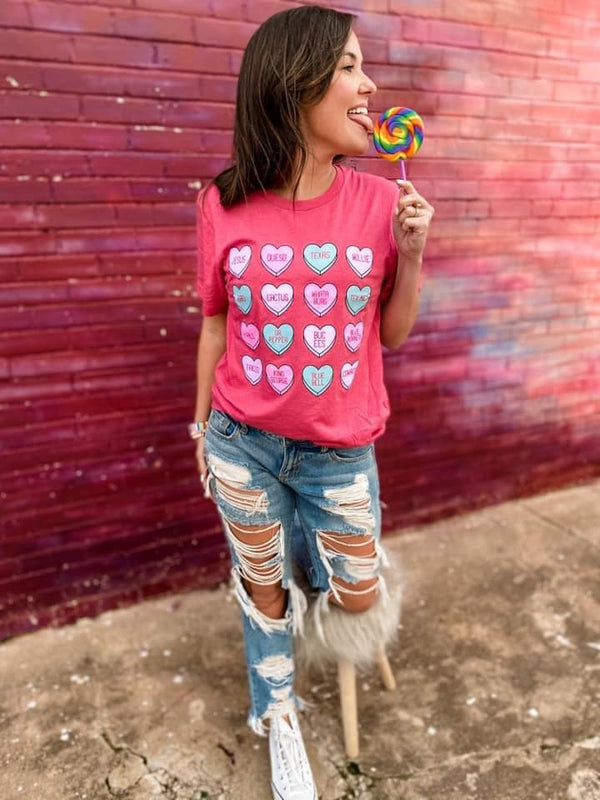 Valentines Day Candy Hearts Texas Edition