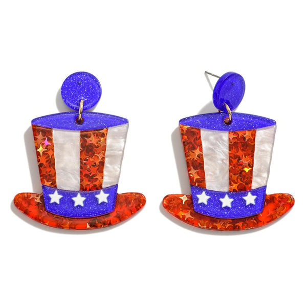Americana Top Hat Featuring Star Glitter
