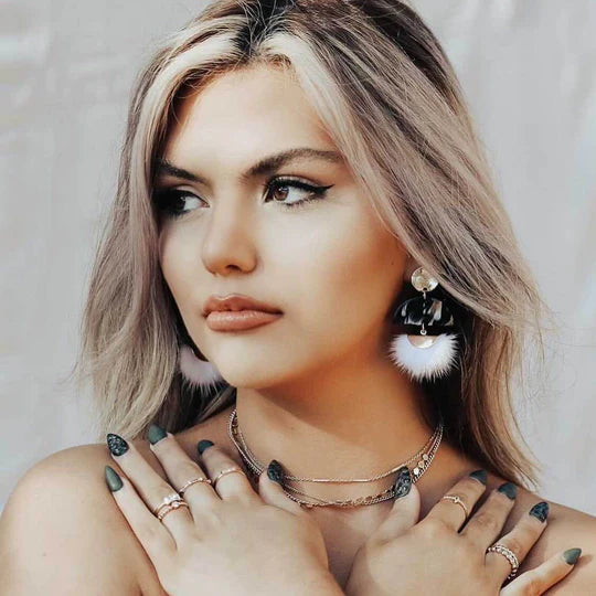 Black and Gold Tassel Drops - Taylor Shaye