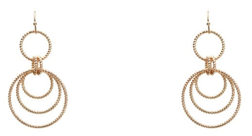 Gold Layered Double Circle 2" Earring