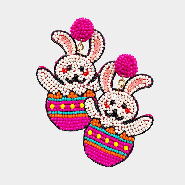 Bunny In Egg Easter Earrings