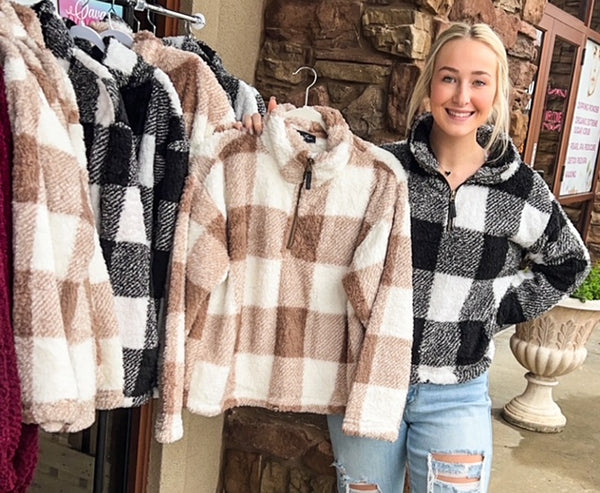 Sherpa Pullover Buffalo Print - DOOR BUSTER FINAL SALE