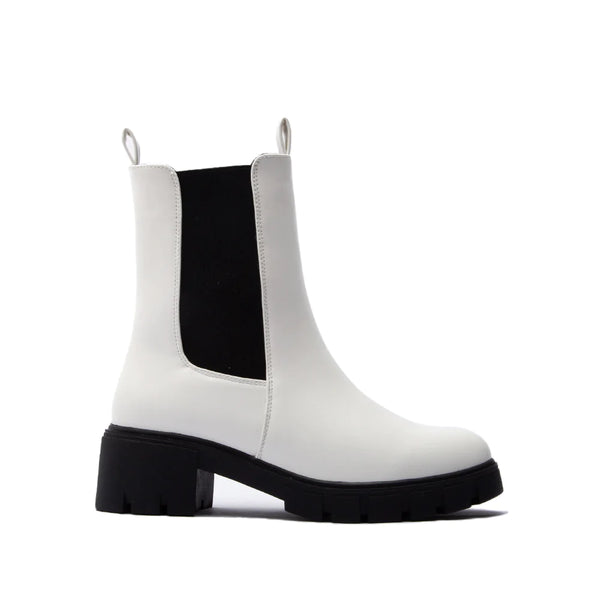 The Renley Boot - White and Black