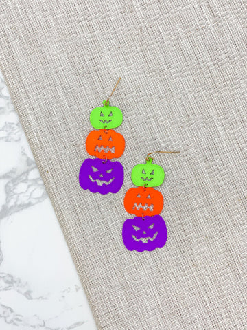 Neon Pumpkin Earrings