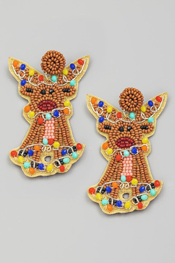 Reindeer and Christmas Light Earrings