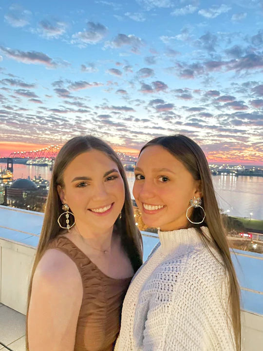 Pearl Sunburst Hoops