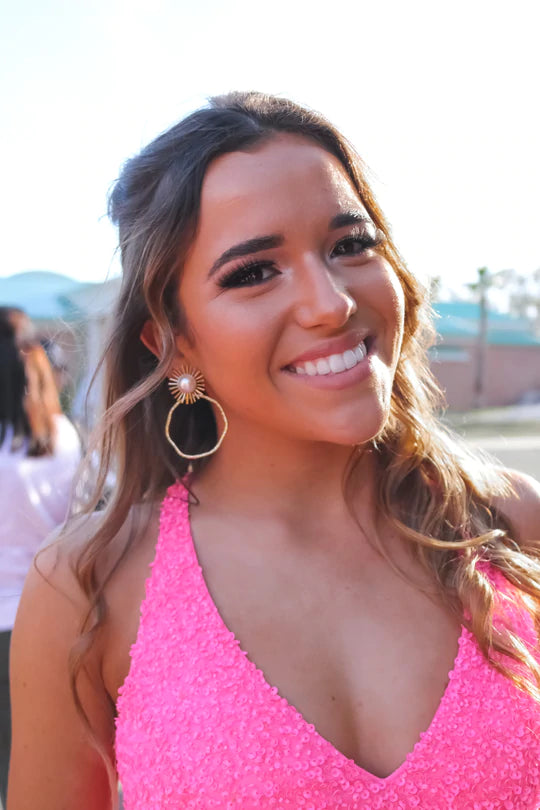 Pearl Sunburst Hoops