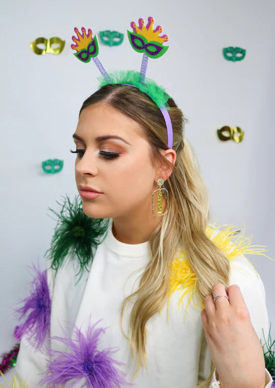 Sequin Gold Glitter Stick Hoops