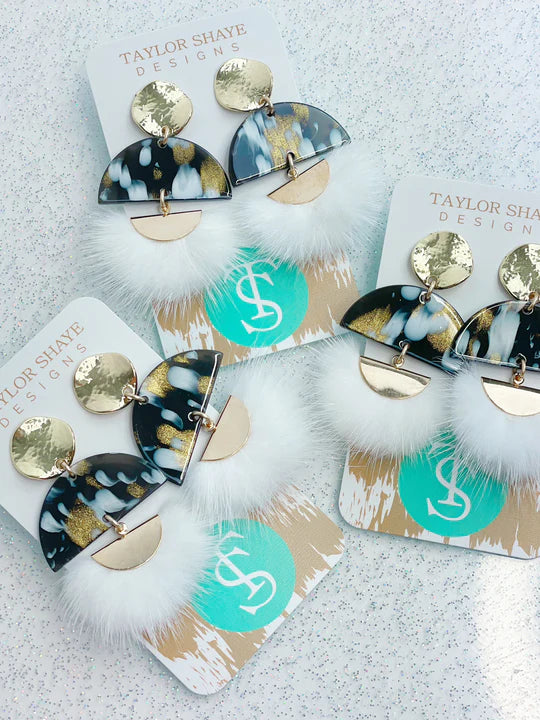 Black and Gold Tassel Drops - Taylor Shaye