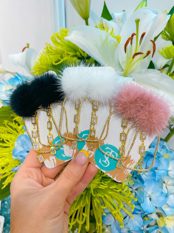 Puff Crystal Drop CZ Hoops - Taylor Shaye