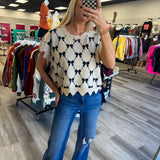 Bow Sweater Cream Black