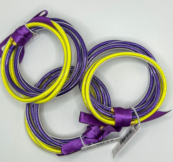 Purple and Yellow Jelly Bracelets