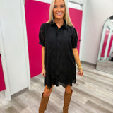 Black Eyelet Dress