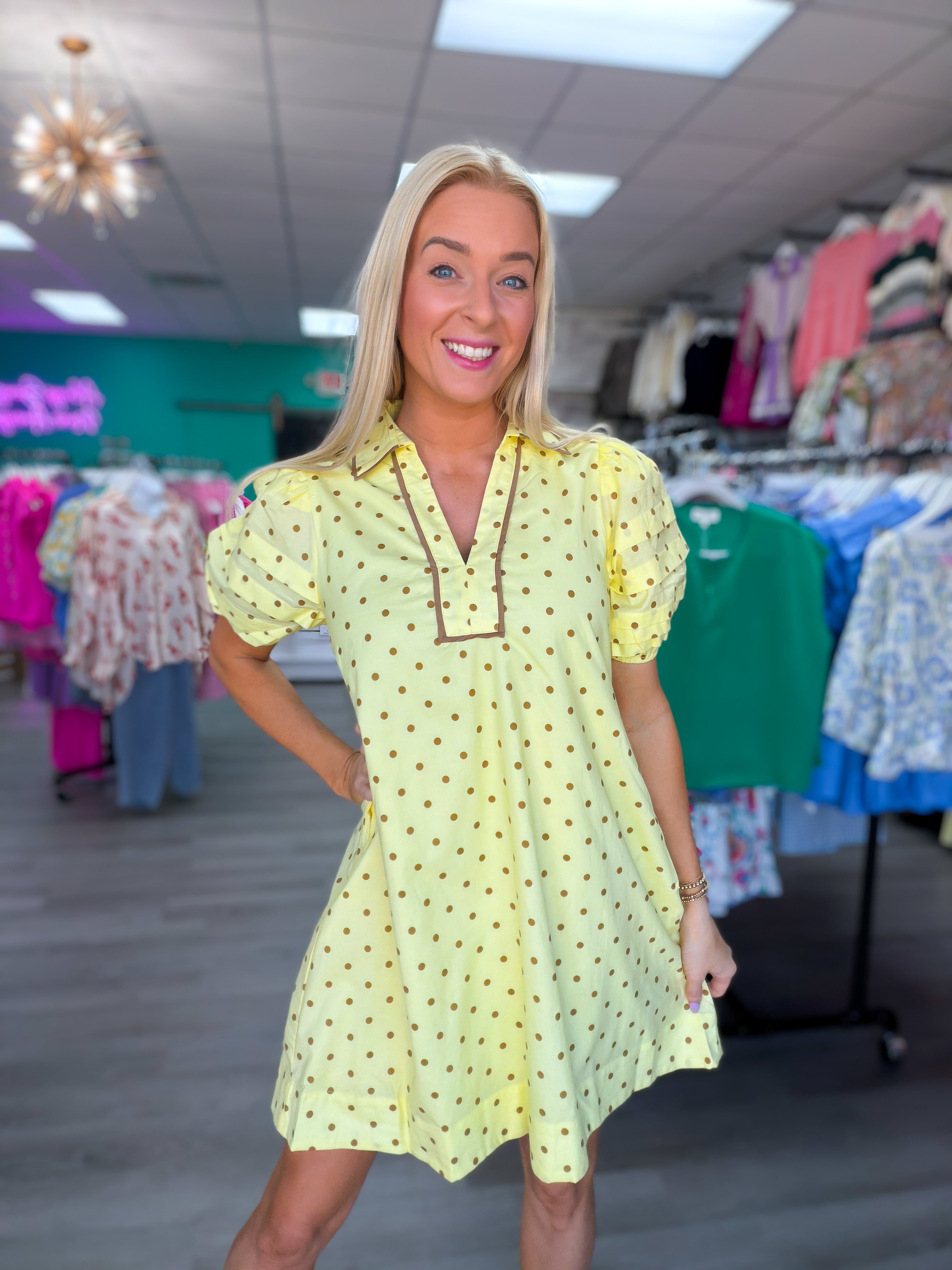 The Polished Polka Mini Dress