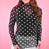 Keigan Mesh Top- After Dark Polka Dot