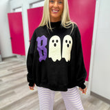 Boo Halloween Reversible Mockneck