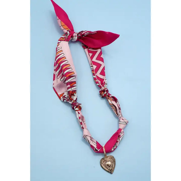Handcrafted Scarf Interchangeable Charm Necklace |