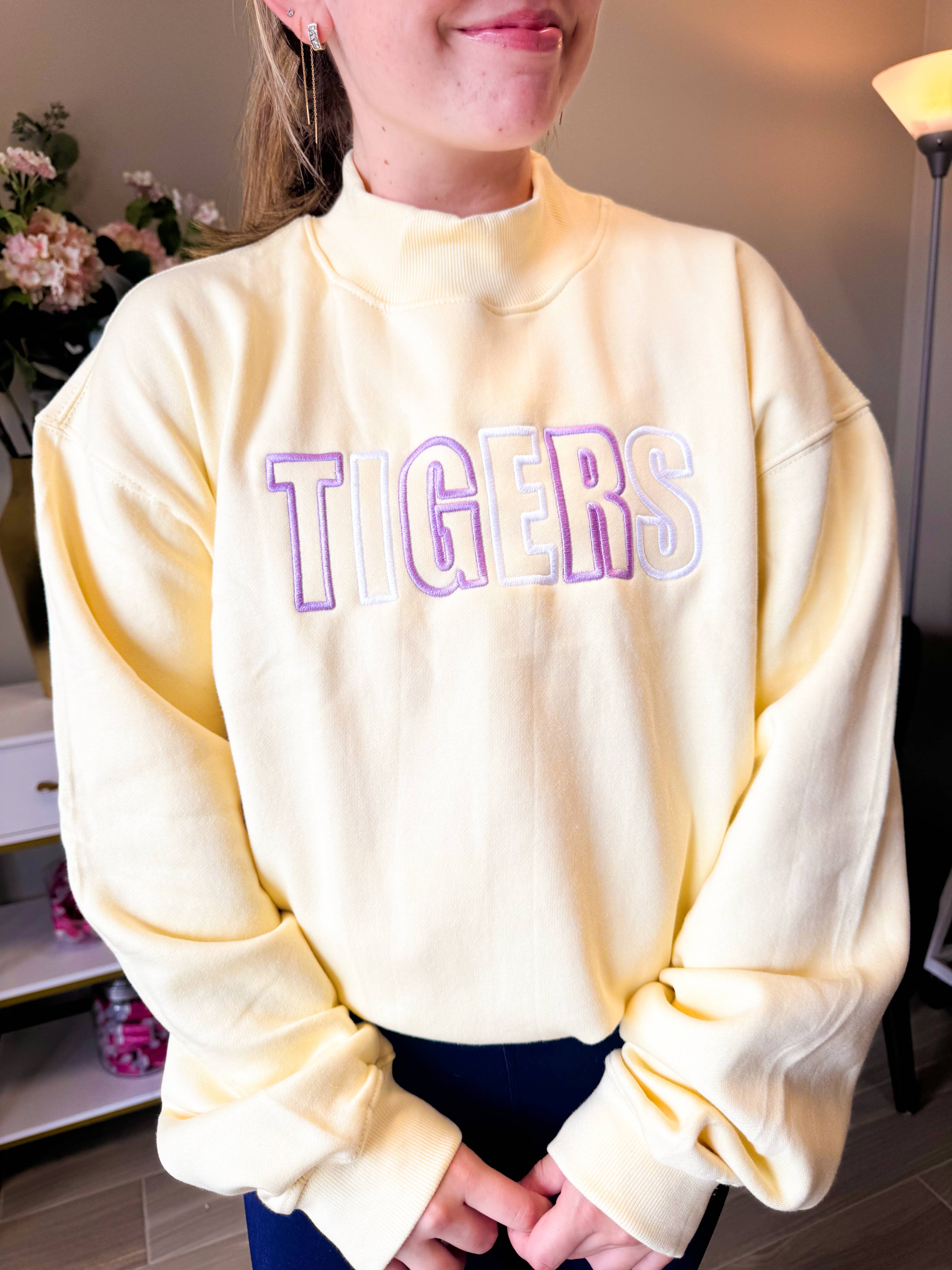 Tigers Mock Neck Sweatshirt