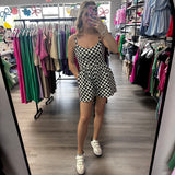Out of  My Way Checkered Romper