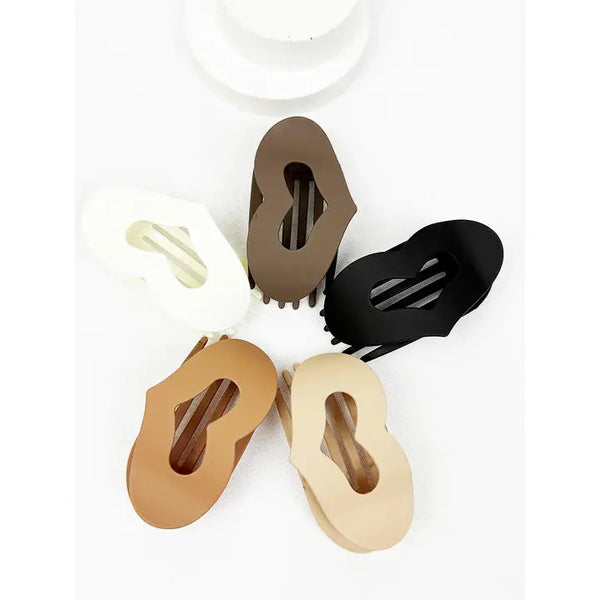 Matte Heart Shape Cut Out Flat Hair Clip