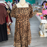 Leopard Midi RicRac Dress