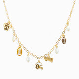 Gameday Touchdown Football Multi Charm Necklace