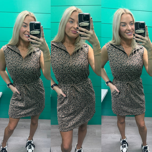 Oh My Leopard Zip Dress