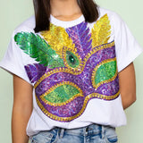 Mardi Gras Mask | Women's Sequin Design Cuff Sleeve