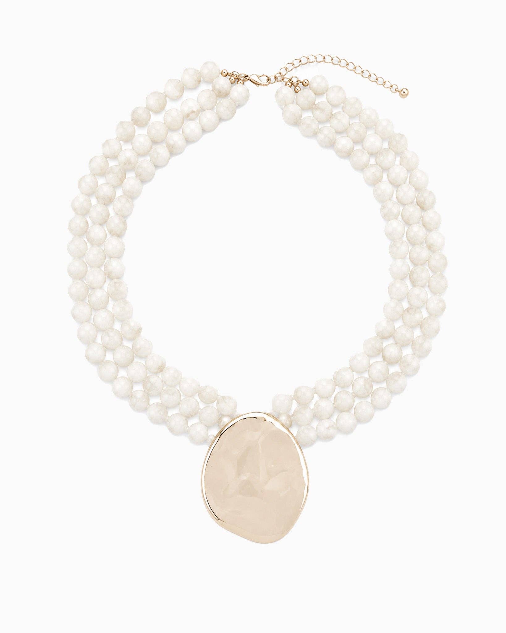 Marbled Bead Layered Statement Necklace