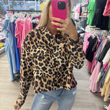 Leopard Button Up Top Jacket